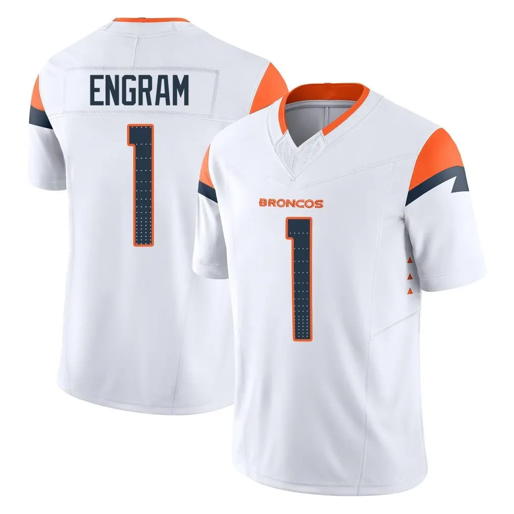 Choea D.Broncos #1 Evan Engram Player White Limited Vapor F.U.S.E. Home Game Stitched Jerseys