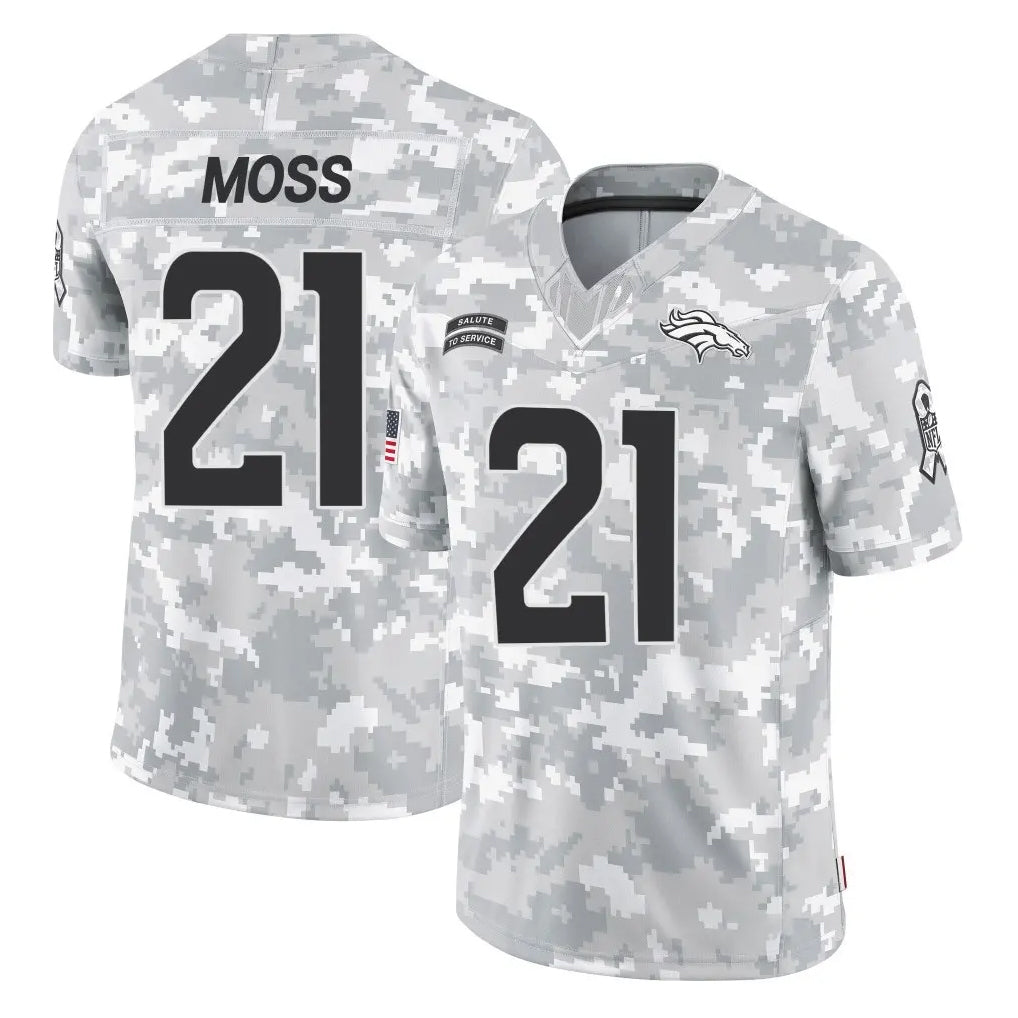 Choea D.Broncos #21 Riley Moss Player Arctic Camo Salute To Service Limited Stitched Jerseys