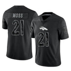 Choea D.Broncos #21 Riley Moss Player Black Reflective Limited Stitched Jerseys