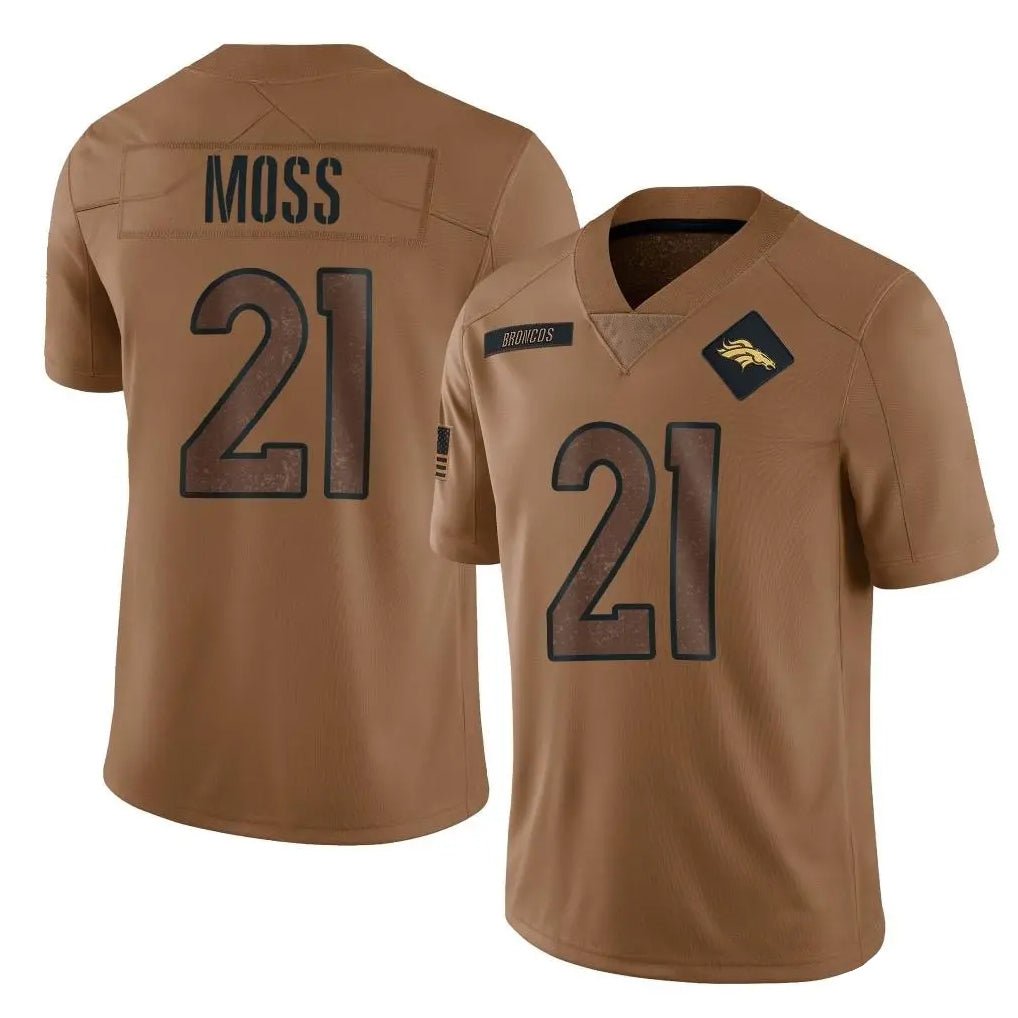 Choea D.Broncos #21 Riley Moss Player Brown Salute To Service Limited Stitched Jerseys