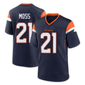 Choea D.Broncos #21 Riley Moss Player Navy Home Game Stitched Jerseys