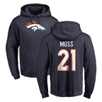 Choea D.Broncos #21 Riley Moss Player Navy Pullover Hoodie Limited Stitched Jerseys