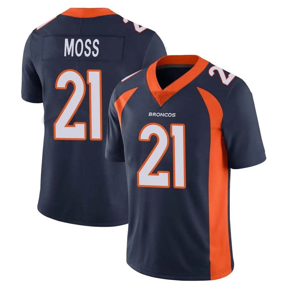 Choea D.Broncos #21 Riley Moss Player Navy Vapor Untouchable Limited Game Stitched Jerseys