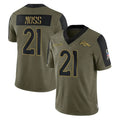 Choea D.Broncos #21 Riley Moss Player Olive Salute To Service Limited Game Stitched Jerseys