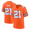 Choea D.Broncos #21 Riley Moss Player Orange Alternate Collection Throwback Game Stitched Jerseys