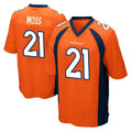 Choea D.Broncos #21 Riley Moss Player Orange Color Home Game Stitched Jerseys