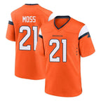 Choea D.Broncos #21 Riley Moss Player Orange Home Game Stitched Jerseys