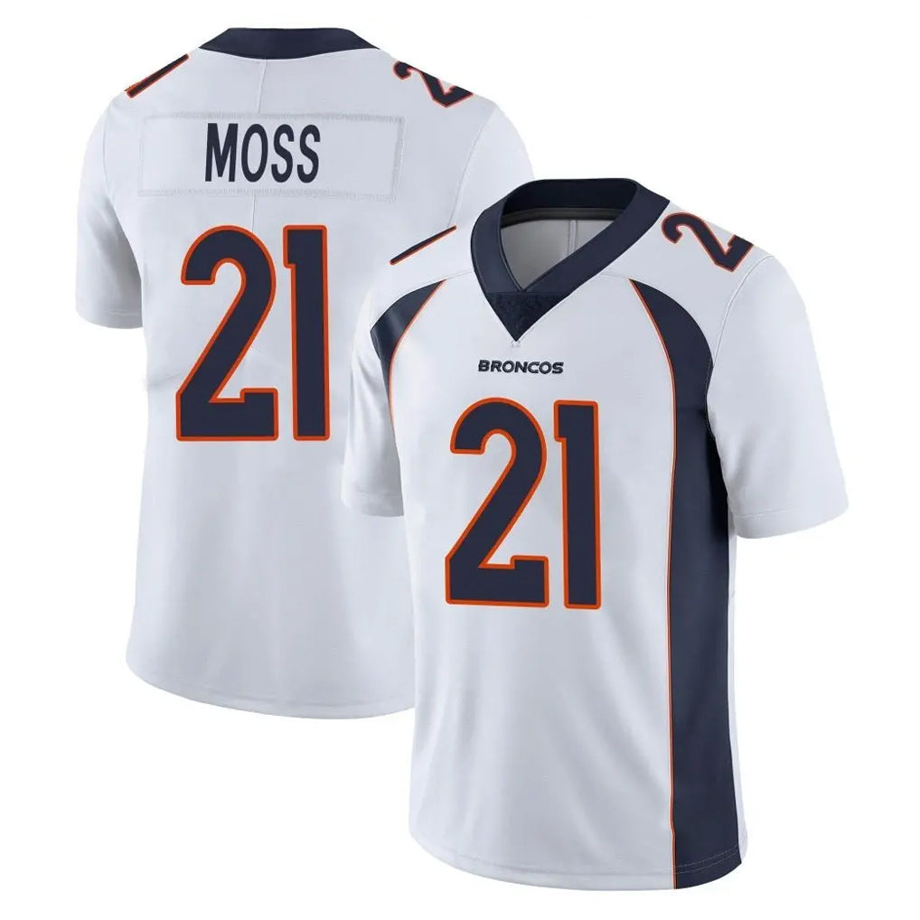 Choea D.Broncos #21 Riley Moss Player White Vapor Untouchable Limited Home Game Stitched Jerseys
