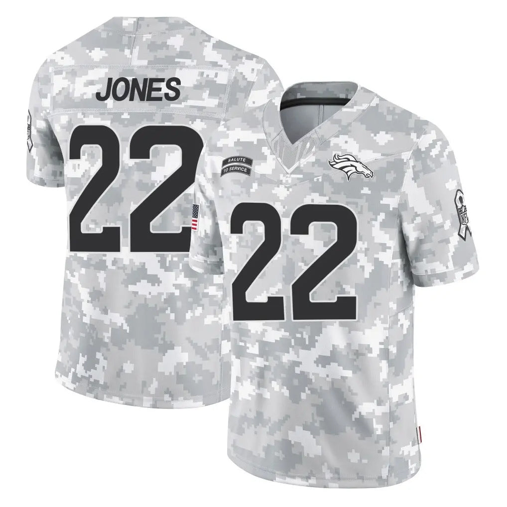 Choea D.Broncos #22 Brandon Jones Player Arctic Camo Salute To Service Limited Stitched Jerseys