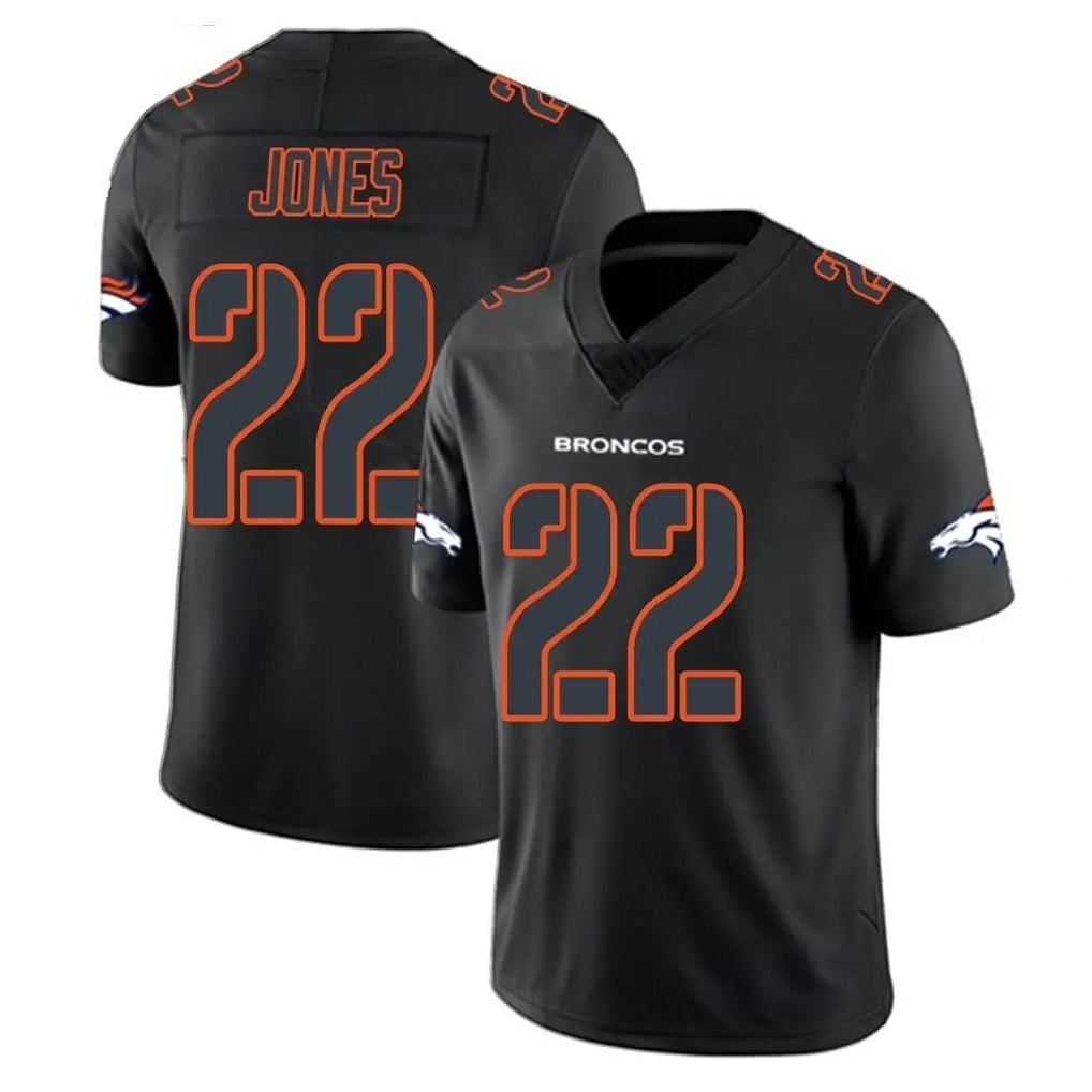 Choea D.Broncos #22 Brandon Jones Player Black Impact Limited Game Stitched Jerseys