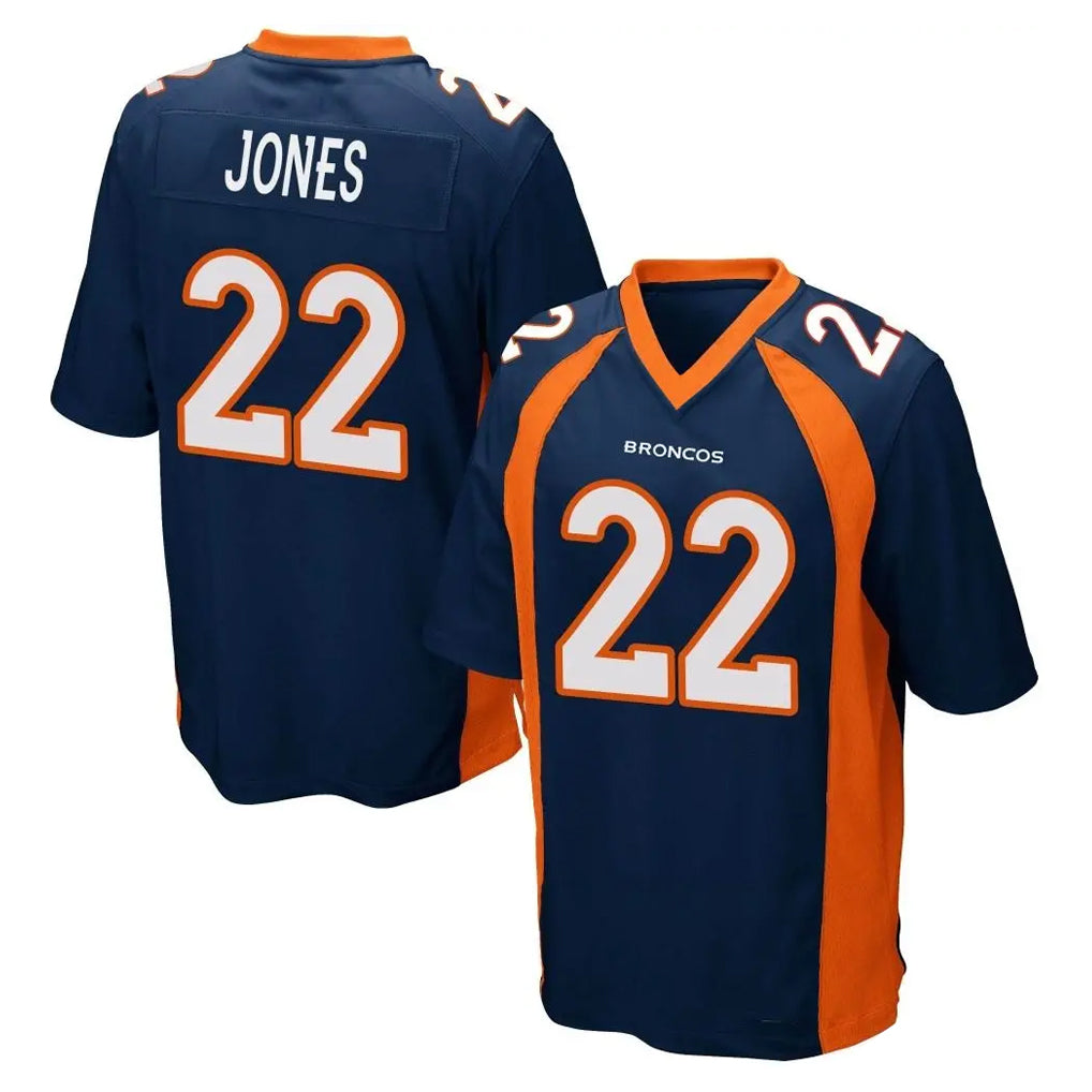 Choea D.Broncos #22 Brandon Jones Player Navy Game Stitched Jerseys