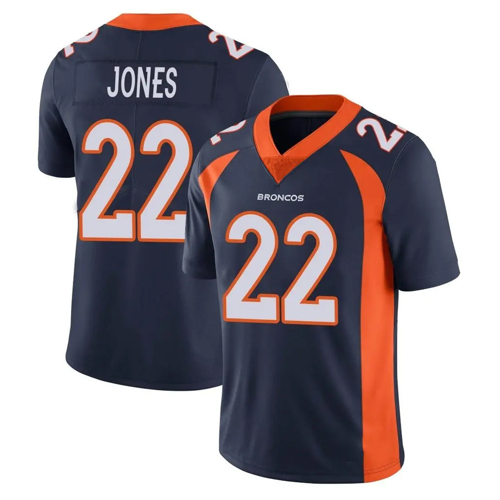 Choea D.Broncos #22 Brandon Jones Player Navy Vapor Untouchable Limited Game Stitched Jerseys