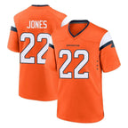 Choea D.Broncos #22 Brandon Jones Player Orange Home Game Stitched Jerseys