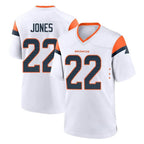 Choea D.Broncos #22 Brandon Jones Player White Home Game Stitched Jerseys