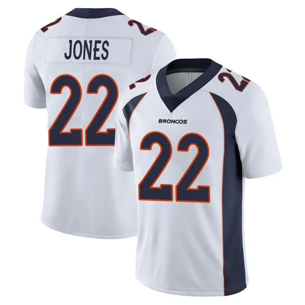 Choea D.Broncos #22 Brandon Jones Player White Vapor Untouchable Limited Home Game Stitched Jerseys