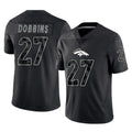 Choea D.Broncos #27 J.K. Dobbins Player Black Reflective Limited Stitched Jerseys