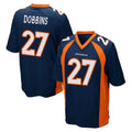 Choea D.Broncos #27 J.K. Dobbins Player Navy Game Stitched Jerseys