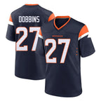 Choea D.Broncos #27 J.K. Dobbins Player Navy Home Game Stitched Jerseys
