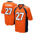 Choea D.Broncos #27 J.K. Dobbins Player Orange Color Home Game Stitched Jerseys
