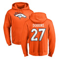 Choea D.Broncos #27 J.K. Dobbins Player Orange Pullover Hoodie Limited Stitched Jerseys