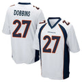 Choea D.Broncos #27 J.K. Dobbins Player White Game Stitched Jerseys