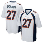 Choea D.Broncos #27 J.K. Dobbins Player White Game Stitched Jerseys