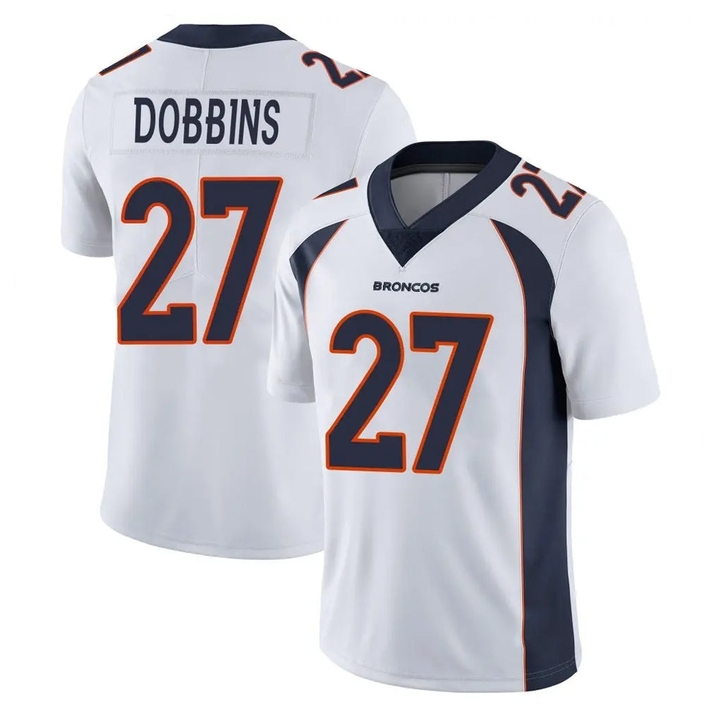 Choea D.Broncos #27 J.K. Dobbins Player White Vapor Untouchable Limited Home Game Stitched Jerseys