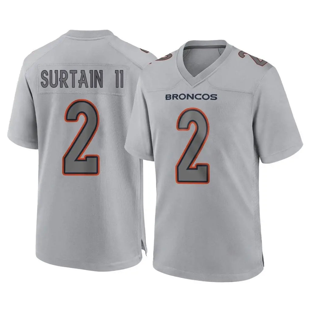 Choea D.Broncos #2 Pat Surtain II Player Gray Atmosphere Fashion Limited Game Stitched Jerseys