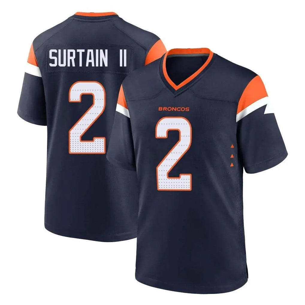 Choea D.Broncos #2 Pat Surtain II Player Navy Home Game Stitched Jerseys