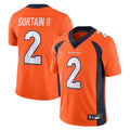 Choea D.Broncos #2 Patrick Surtain II Player Orange Vapor Untouchable Limited Stitched Jerseys