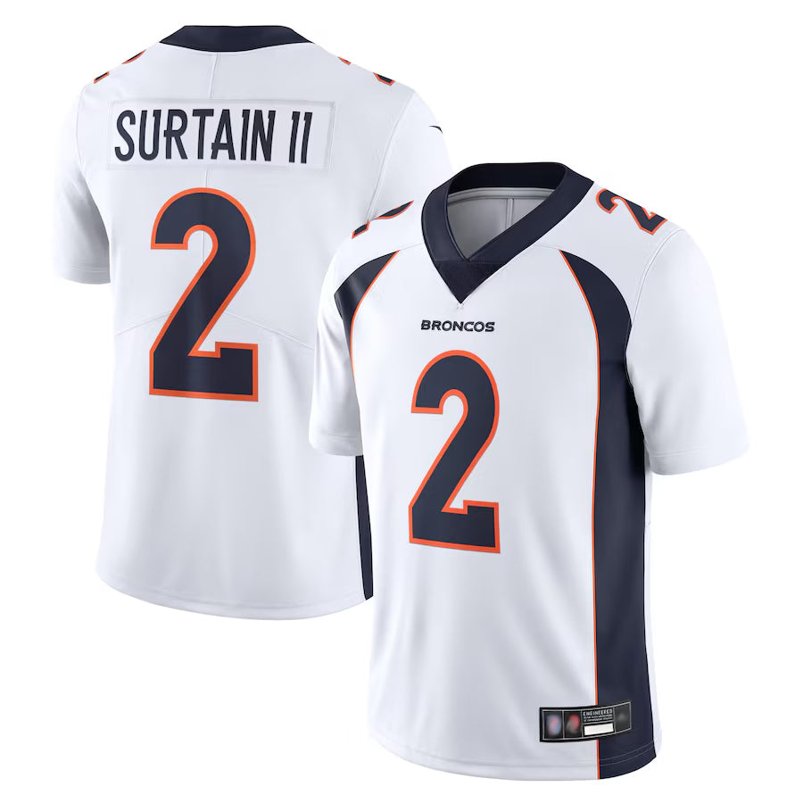 Choea D.Broncos #2 Patrick Surtain II Player White Vapor Untouchable Limited Stitched Jerseys