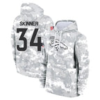 Choea D.Broncos #34 JL Skinner Player Arctic Camo Salute to Service Hoodies Limited Game Stitched Jerseys