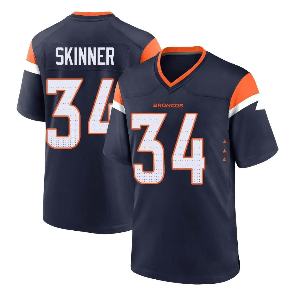 Choea D.Broncos #34 JL Skinner Player Navy Home Game Stitched Jerseys