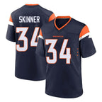 Choea D.Broncos #34 JL Skinner Player Navy Home Game Stitched Jerseys