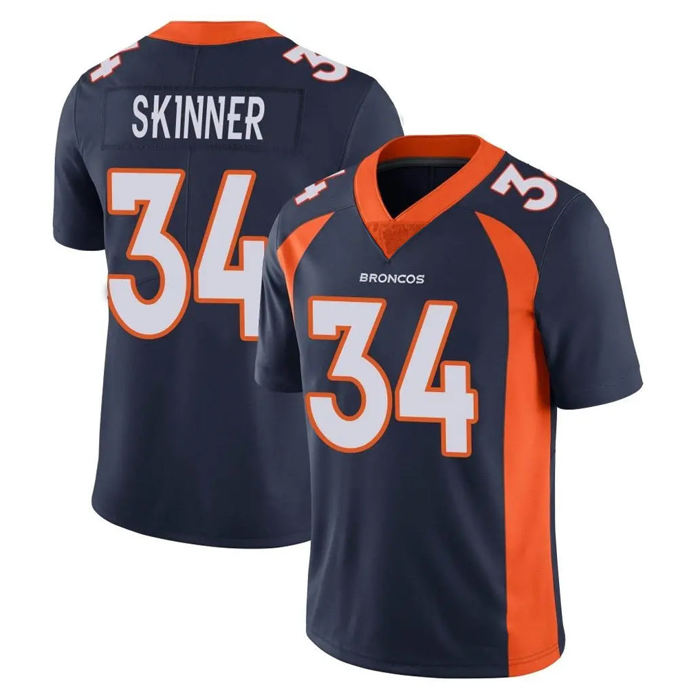 Choea D.Broncos #34 JL Skinner Player Navy Vapor Untouchable Limited Game Stitched Jerseys