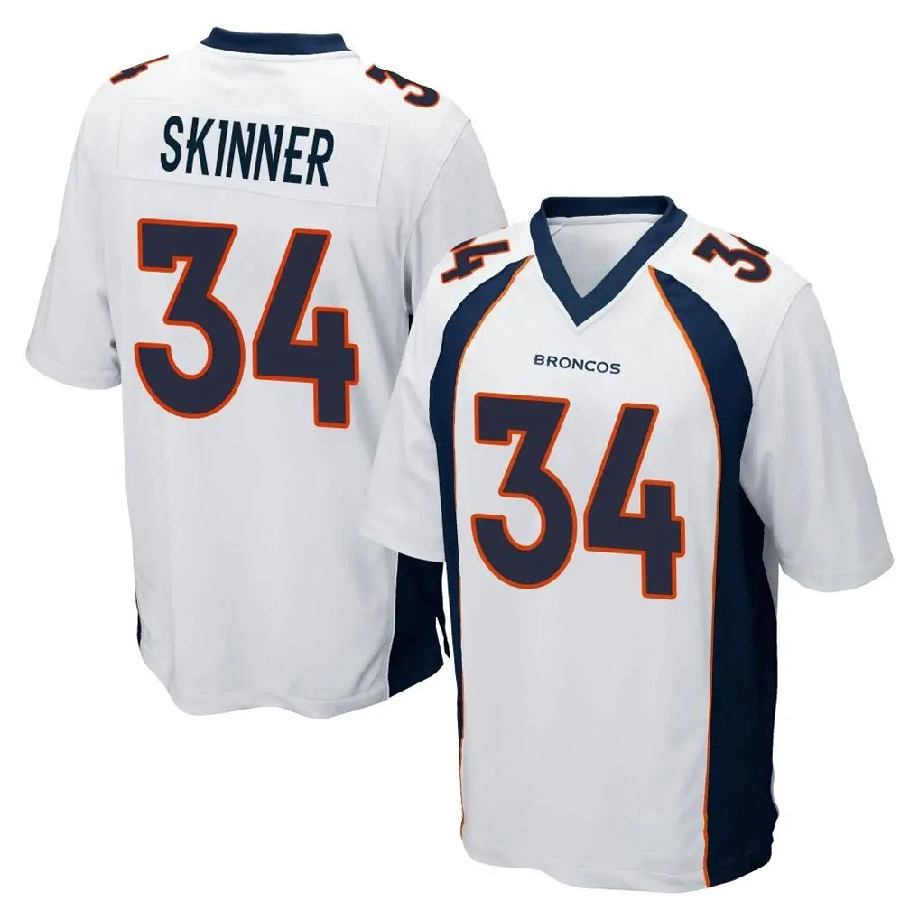 Choea D.Broncos #34 JL Skinner Player White Game Stitched Jerseys