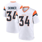 Choea D.Broncos #34 JL Skinner Player White Home Game Stitched Jerseys