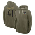 Choea D.Broncos #41 Drew Sanders Player Olive Salute to Service Pullover Hoodies Limited Stitched Jerseys