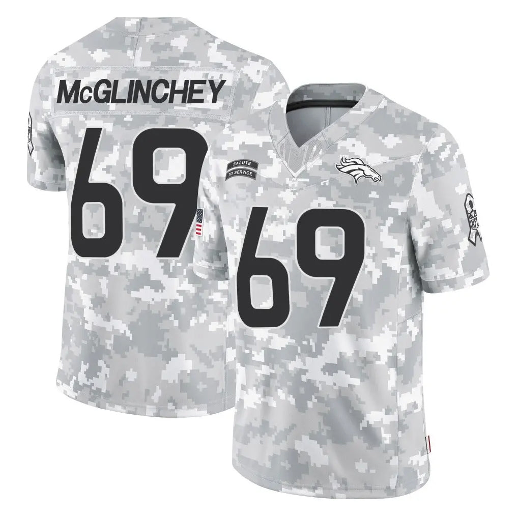 Choea D.Broncos #69 Mike McGlinchey Player Arctic Camo Salute To Service Limited Stitched Jerseys