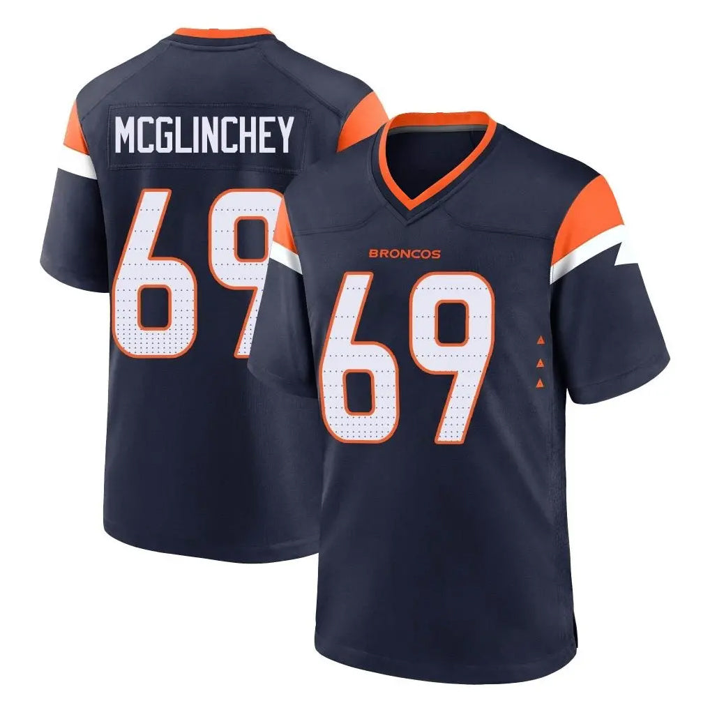 Choea D.Broncos #69 Mike McGlinchey Player Navy Home Game Stitched Jerseys