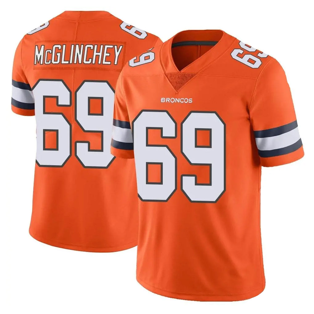 Choea D.Broncos #69 Mike McGlinchey Player Orange Vapor Untouchable Limited Home Game Stitched Jerseys