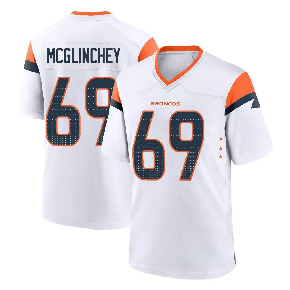Choea D.Broncos #69 Mike McGlinchey Player White Home Game Stitched Jerseys