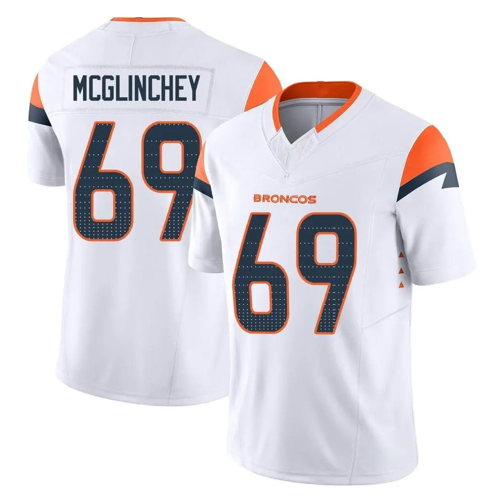 Choea D.Broncos #69 Mike McGlinchey Player White Limited Vapor F.U.S.E. Home Game Stitched Jerseys