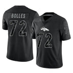 Choea D.Broncos #72 Garett Bolles Player Black Reflective Limited Stitched Jerseys