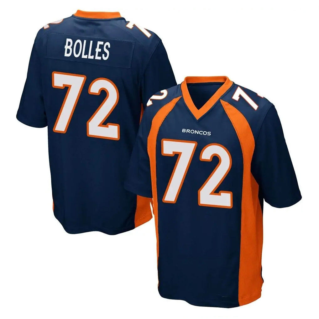 Choea D.Broncos #72 Garett Bolles Player Navy Game Stitched Jerseys