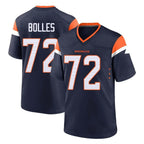 Choea D.Broncos #72 Garett Bolles Player Navy Home Game Stitched Jerseys