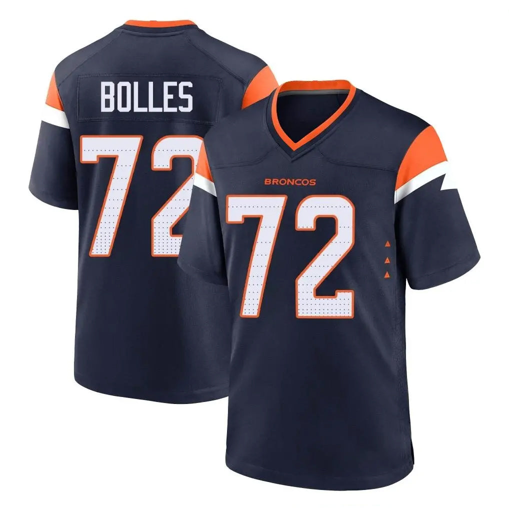 Choea D.Broncos #72 Garett Bolles Player Navy Home Game Stitched Jerseys