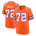 Choea D.Broncos #72 Garett Bolles Player Orange Alternate Collection Throwback Game Stitched Jerseys