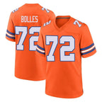 Choea D.Broncos #72 Garett Bolles Player Orange Alternate Collection Throwback Game Stitched Jerseys