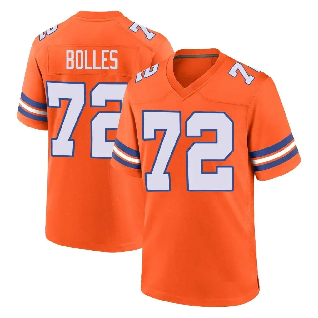 Choea D.Broncos #72 Garett Bolles Player Orange Alternate Collection Throwback Game Stitched Jerseys